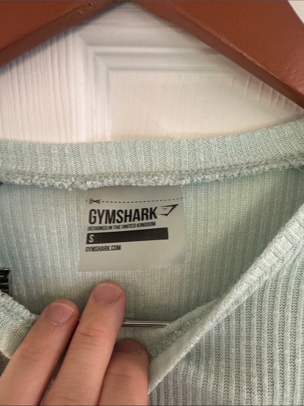 Gymshark Ribbed Long-Sleeve Drawstring Crop Top in Mint - Picture 3 of 14